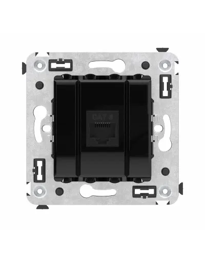 Розетка RJ-45 в стену, кат.6E, Avanti, одинарная, черный квадрат (4402693). Розетка компьютерная. ДКС в Ярославле