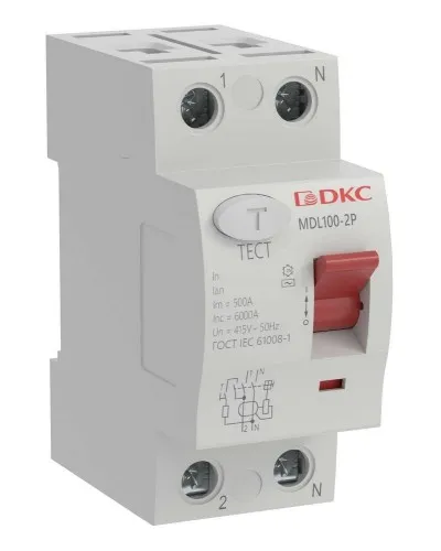 YON MAX MDL100 ВДТ, 2P, 30mA, 16A, АС (MDL100-2P2-16-AC). Автоматический выключатель дифференциальный (УЗО). ДКС в Ярославле