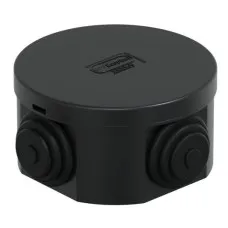 Коробка JBR065 D=65х35, 4 вых., IP44, черная (44004BL-1). Коробка монтажная. Экопласт