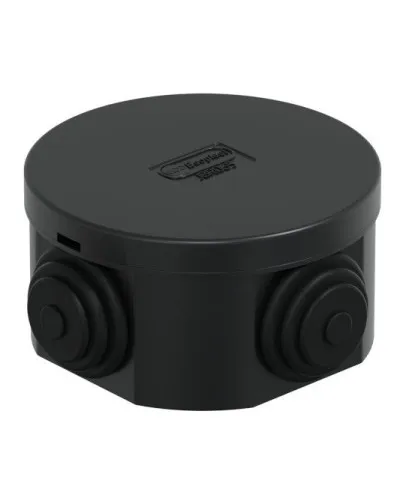 Коробка JBR065 D=65х35, 4 вых., IP44, черная (44004BL-1). Коробка монтажная. Экопласт в Ярославле
