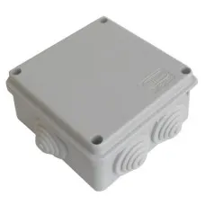 Коробка JBS100 100х100х55, 6 вых., 3P (0,15...2,5мм²) серая (43007HF-GR). Коробка монтажная, огнестойкая, без галогена. Экопласт