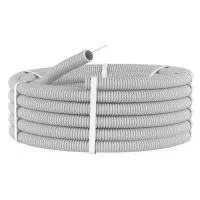 Труба HFFR тяжелая D25, серая (21125HF-GR): Труба гофрированная, с зондом, не распространяющая горение, без галогена