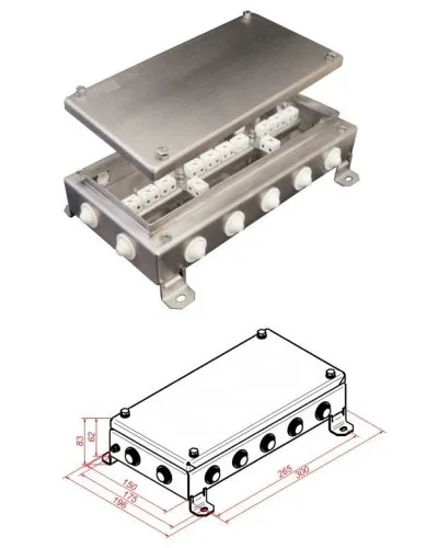 КМ-О (28к)-IP55-1530, 14 вводов, нержавейка: Коробка монтажная огнестойкая в Ярославле