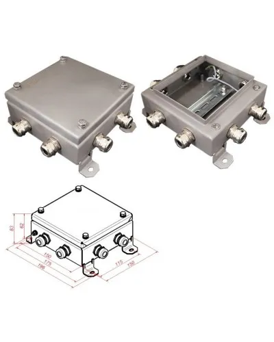 КМ IP66-1515, 8 вводов, нержавейка. Коробка монтажная электротехническая. Гефест в Ярославле