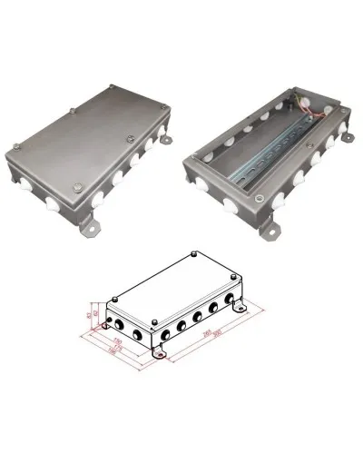 КМ IP55-1530, 14 вводов, нержавейка. Коробка монтажная электротехническая. Гефест в Ярославле