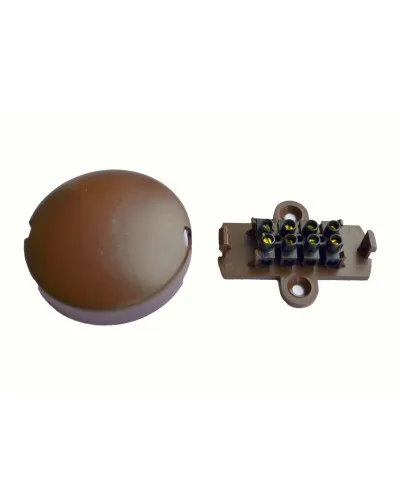 УК-2П с винтовым клеммником на 4 контакта, евродизайн (коричневый). Коробка коммутационная. КомплектСтройСервис в Ярославле
