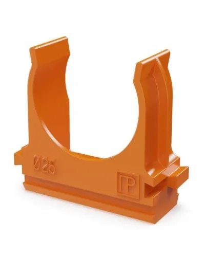 Крепёж-клипса для труб АБС-пластик оранжевая D25 (100 шт) (PR13.0065). Крепление для труб ПВХ. Промрукав в Ярославле